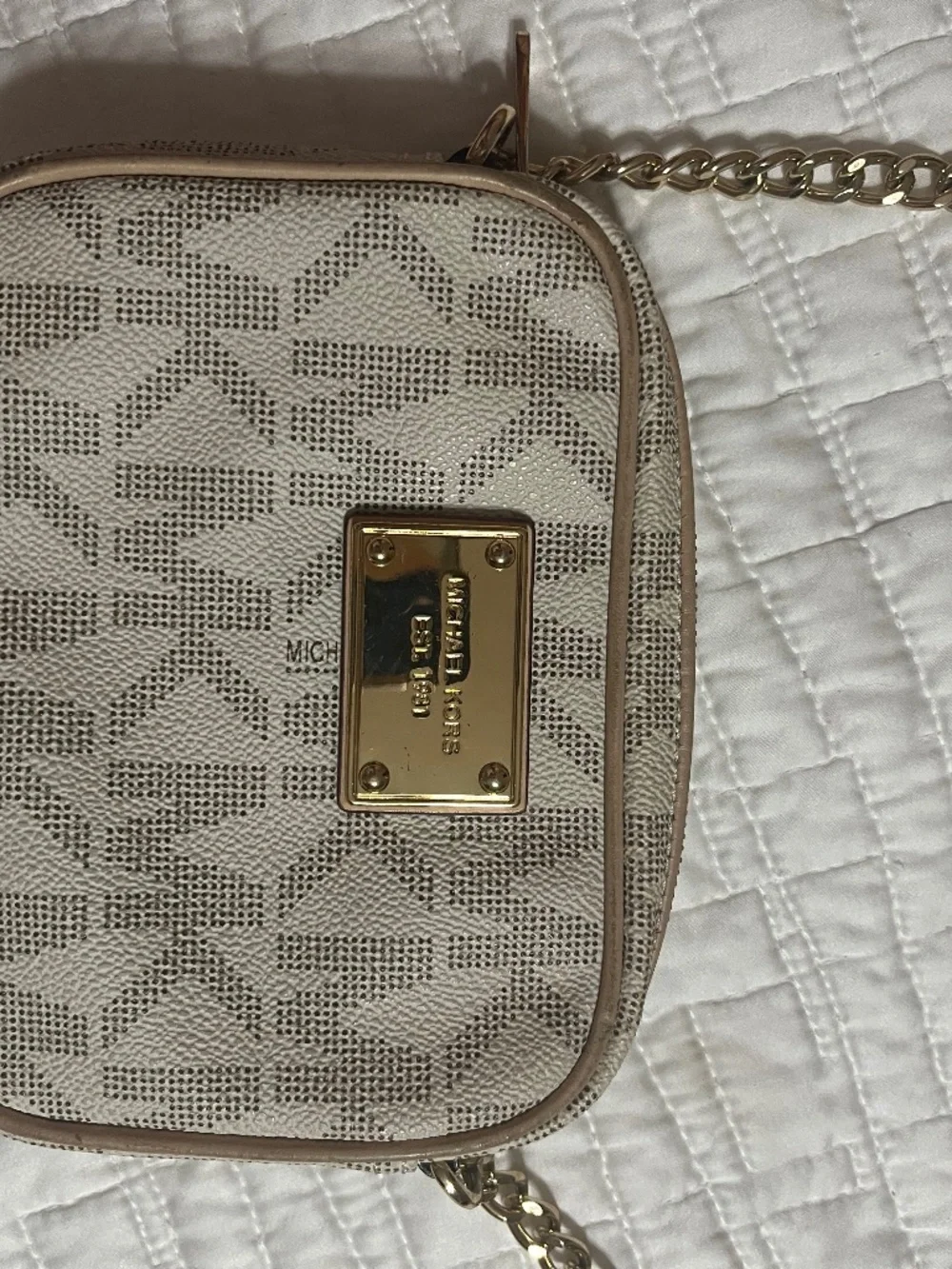 Michael Kors beige logo crossbody